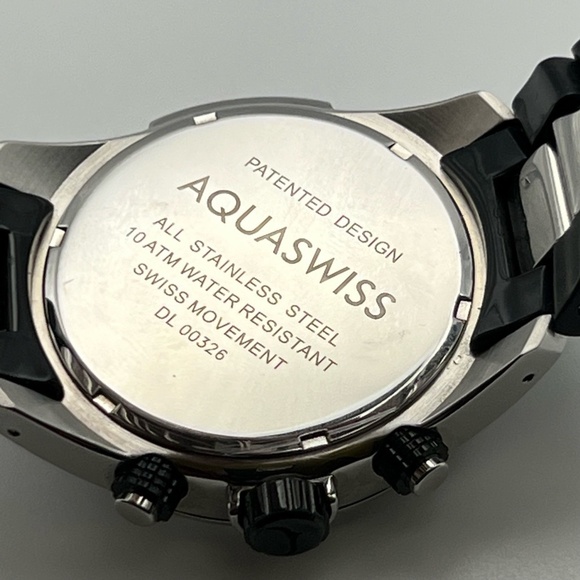 AquaSwiss Chronograph Green Black Mens Watch Working - Picture 9 of 11